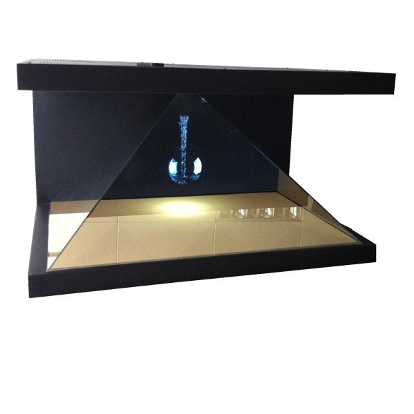 22" Hologram Pyramid Display Showcase, Holographic Display 3 Sides 3D Advertising Hologram Show Box