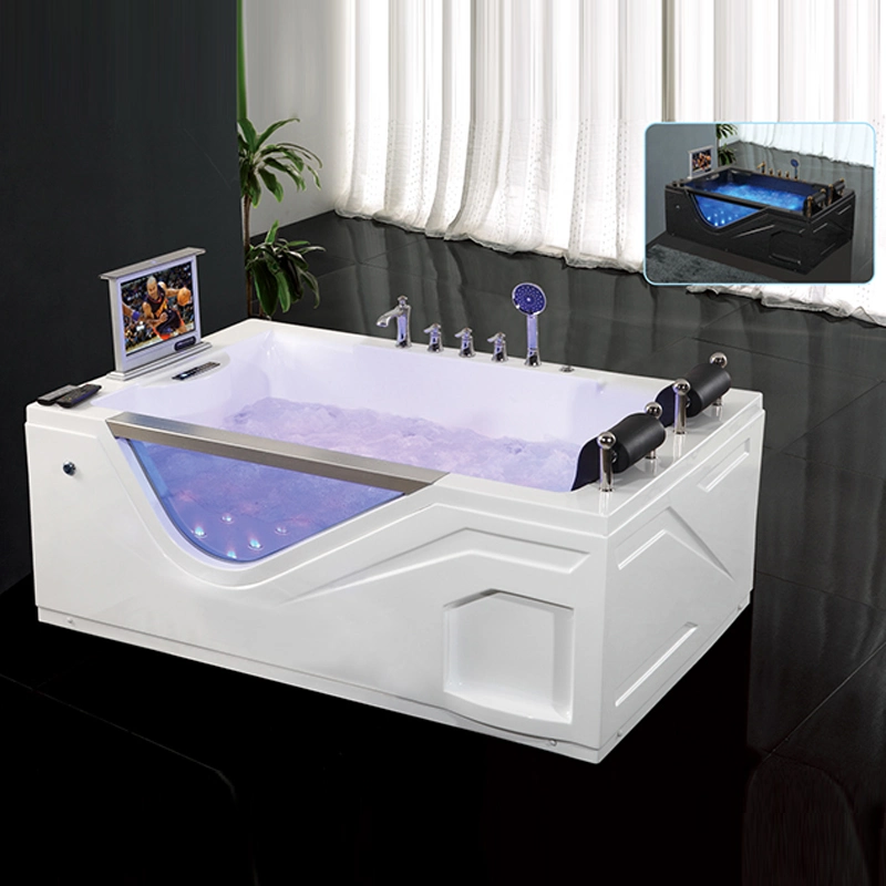 Оптовая торговля отдельностоящие акриловый роскошные джакузи массажные ванны спа ванна с DVD-массажные ванны