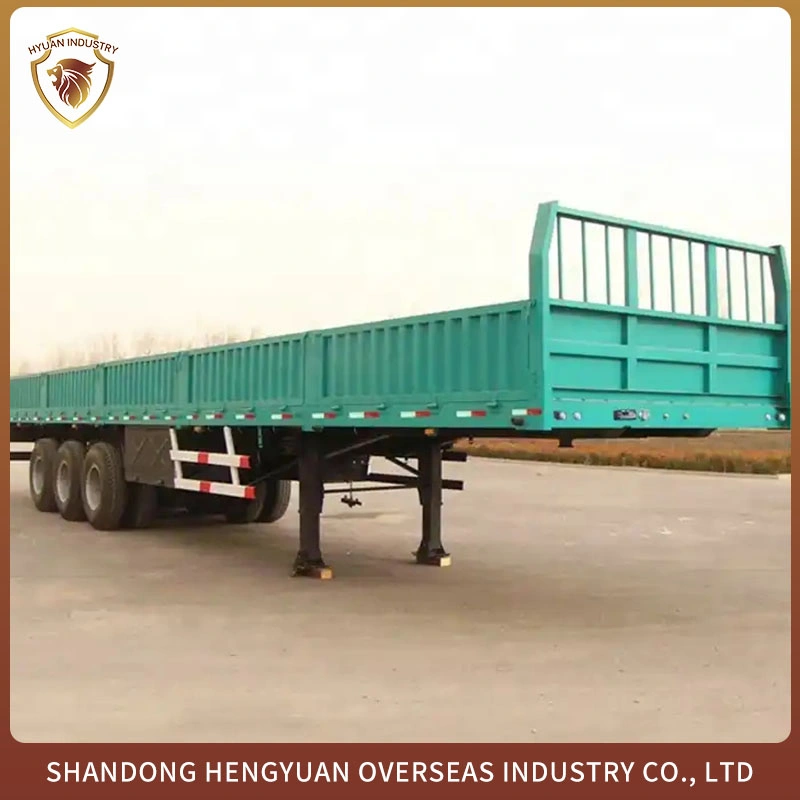 Sale Heavy Duty Side Wall Flat Bed Semi Trailer 3axle 50ton Low Price Freight Semi Trailer ABS Optional Side Wall Semi Trailer