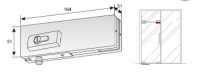 Office Frameless Glass Door Shower Hinge Eccentric Lock Patch Fitting