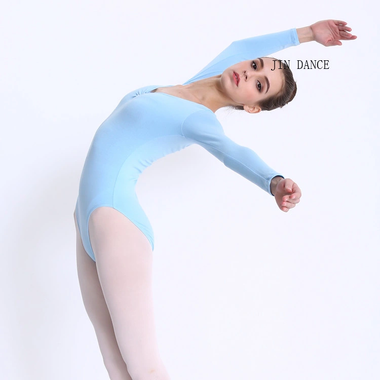 Diseños a medida Nuevo de moda Danza Entrenamiento ropa de nylon Spandex algodón Long Sleeves mujeres adultos Ballet Loetards