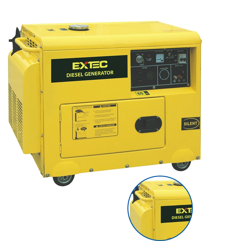 Extec Exd7500t Portable Super Silent démarrage électrique Moteur essence diesel générateur électrique