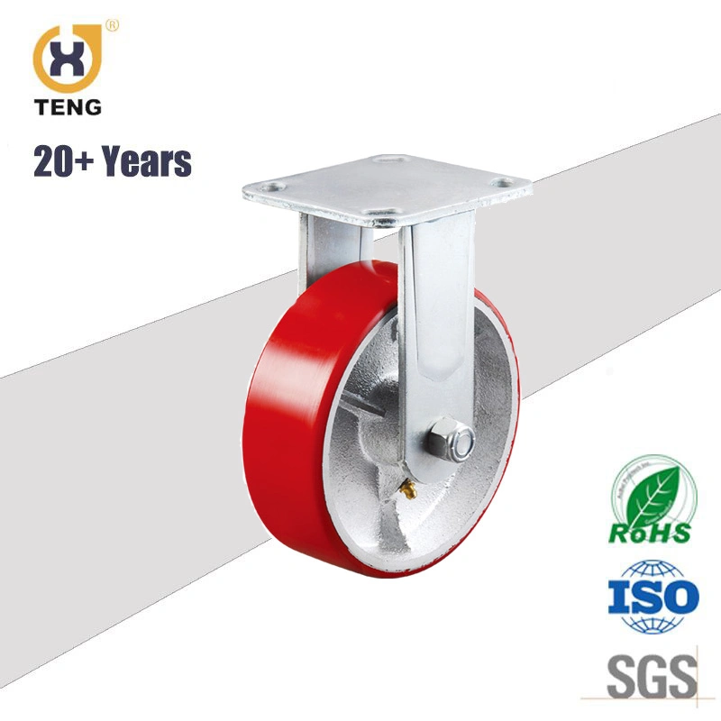 Factory Industry Heavy Duty 8 Inch Rigid Fixed Top Plate TPE Castor Wheel Caster