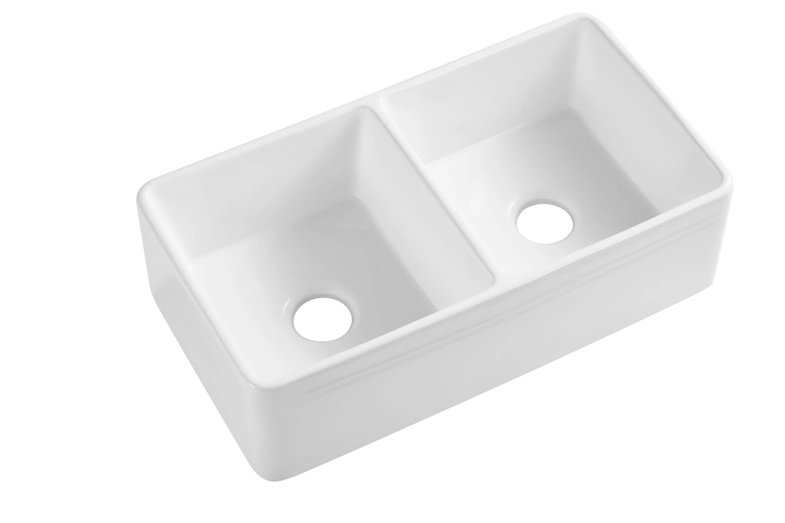 Wholesale/Supplier Modern Rectangle Ceramic Single Double Bowls Apron Front Farmhouse Kitchen Sink