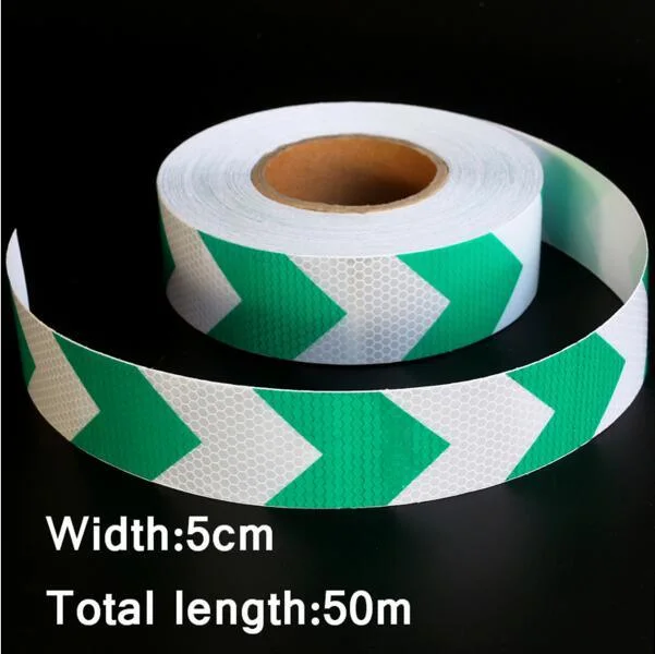 Dual Colors Arrow Pattern Lattice Reflective Tape Sticker Car Styling Automobile Warning Film Decal Safety Product