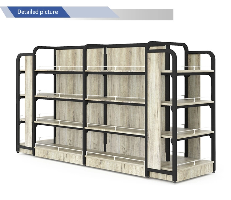 Metal Wooden Shelf Supermarket Display Rack Wall Shelf Used for Shop Fittings