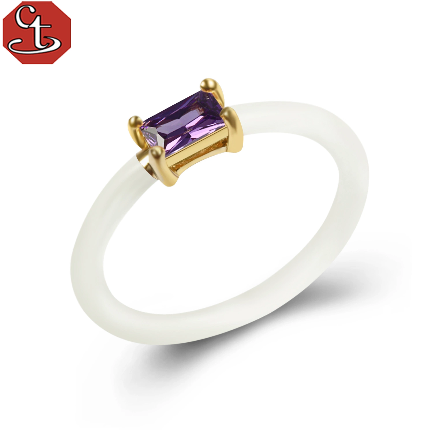 Fina Plata 925 chapada en oro 18K Joyería Anillo CZ