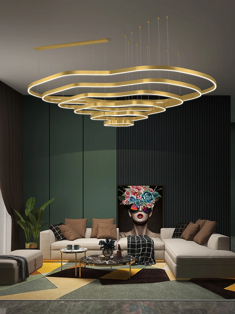 Hotel Lobby Villa Engineering Custom Creative LED Modeling Lamp Large Modern Aluminum Light