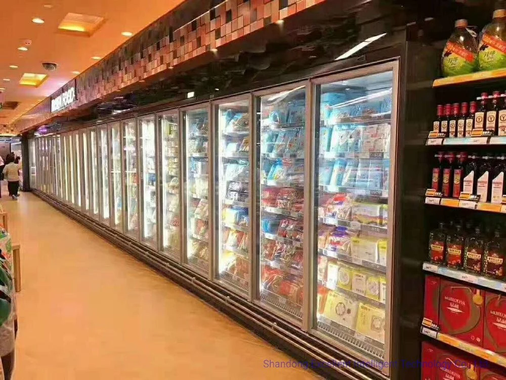 Frozen Food Coolers Efficient Energy-Saving Commercial Upright Glass Door Refrigerator