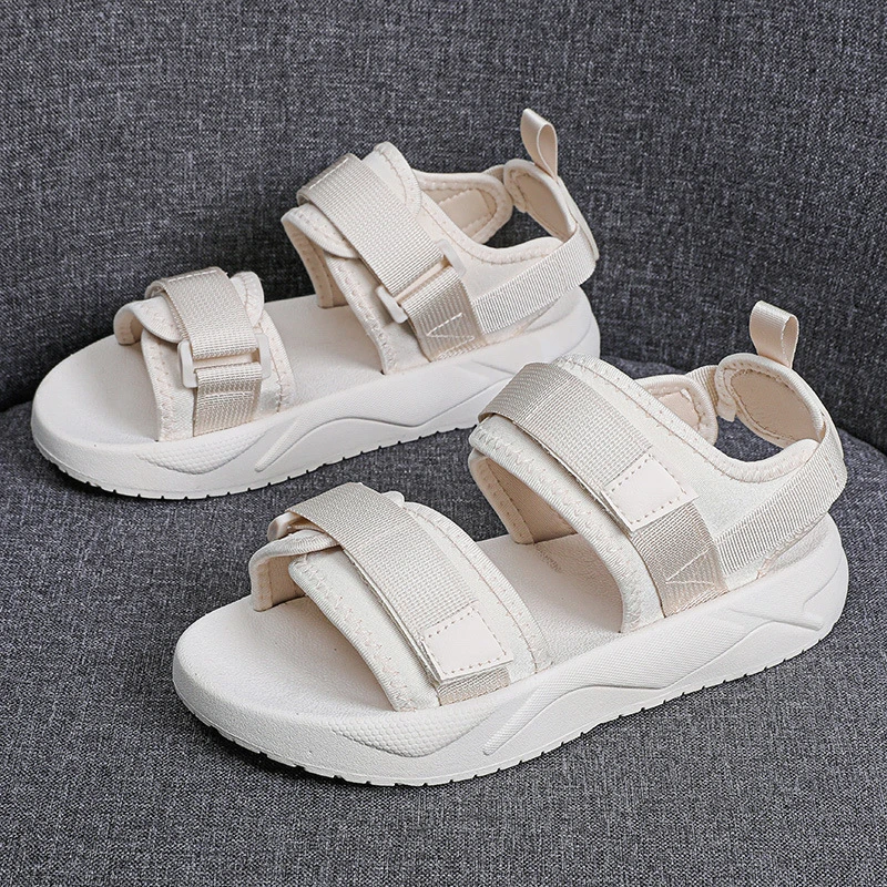 Новая модная летняя сотня с молоком плоский толстый низ Римская обувь