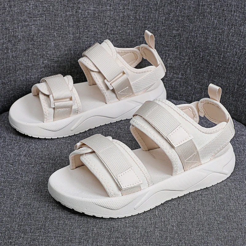 New Fashion Summer Hundred with Fairy Style Flat Thick Bottom Roman Shoes