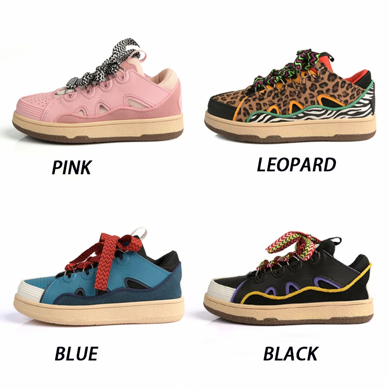 La mode des chaussures de Leopard Mesdames 2023 Dernières chaussures de skateboard haut couple plate-forme Chaussures hommes chaussures occasionnel