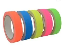 Fluorescent Neon Gaffer Tape-5 Pack Cloth Matt Finish Is Reactive Under UV Blacklight Spike Tape