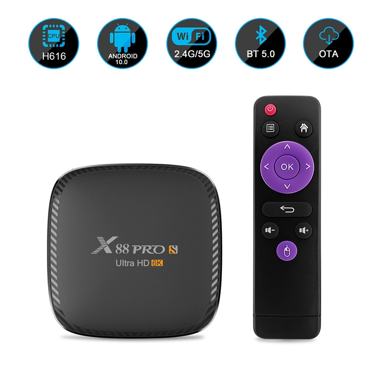 X88 pro S Allwinner H616 4G 32g Full HD 4K 60fps RJ-45 RoHS TV Box Android 10,0 X88 pro S