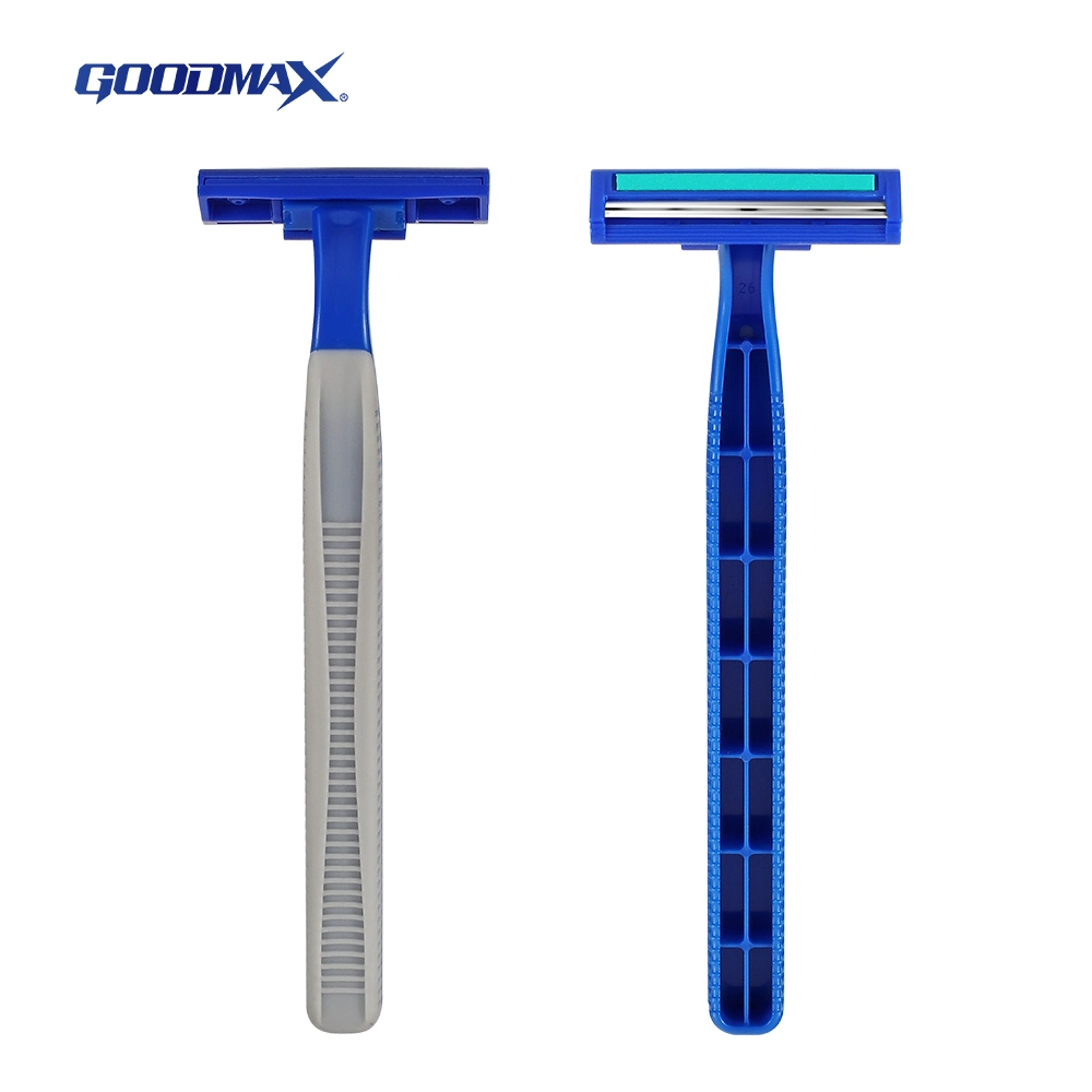 Poly Bag of Twin Blade Disposable Razor (Rubber and Plastics Handle)