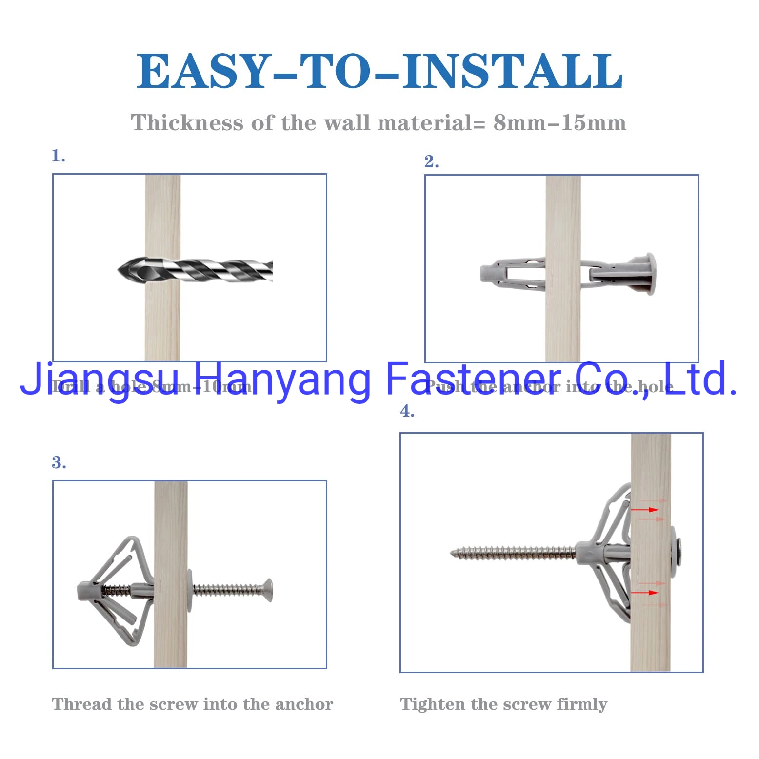 Hollow-Wall Drywall Anchors Screws Plasterboard Plugs Butterfly Expansion Customization