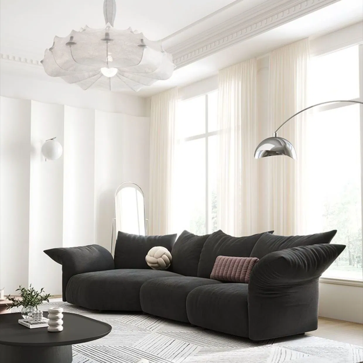 Modern Modular L Shape Fabric Sectional Sofa for Home Furniture Living Room