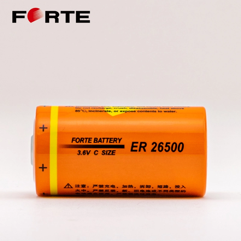 Bateria primária de lítio não recarregável de 3,6V Er26500 pilhas cilíndricas descartáveis de 8500 mAh Tamanho C para medidores inteligentes automáticos