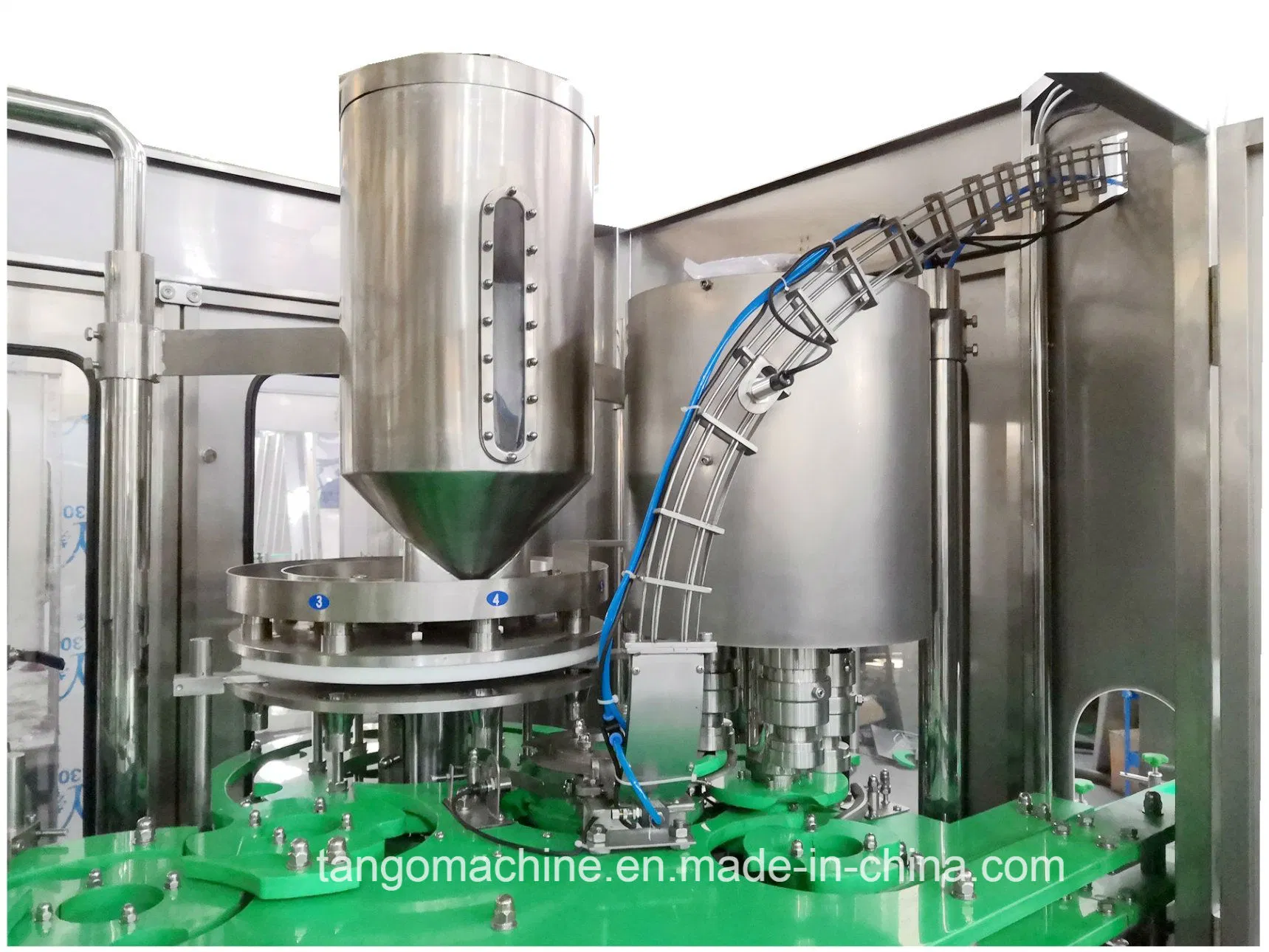 Auto 4in1 Glass Bottle Pulp Juice Beverage Liquid Filling Machine