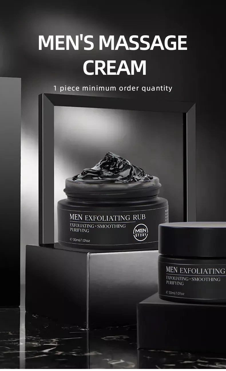 Private Label Custom Logo Brand Charcoal Deep Cleansing Men Facial Face Exfoliating Rub Scrub for Men