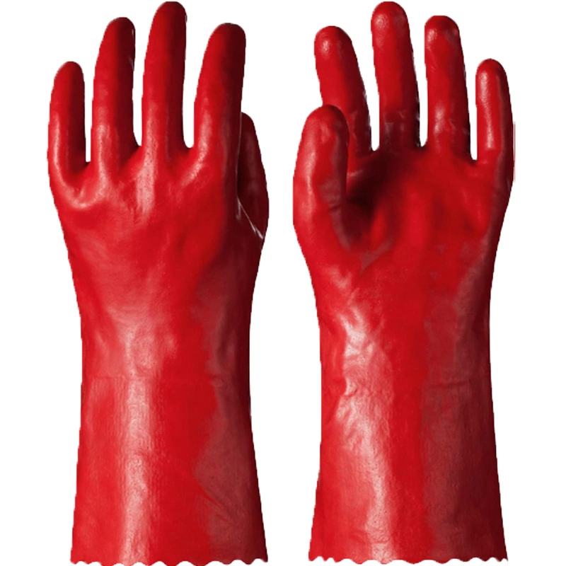 Long Cuff Red Waterproof Industry Gloves Luvas Guantes for Intensive Use, Chemical Resistant Gauntlets Acid and Alkali Prevention Gloves Factory