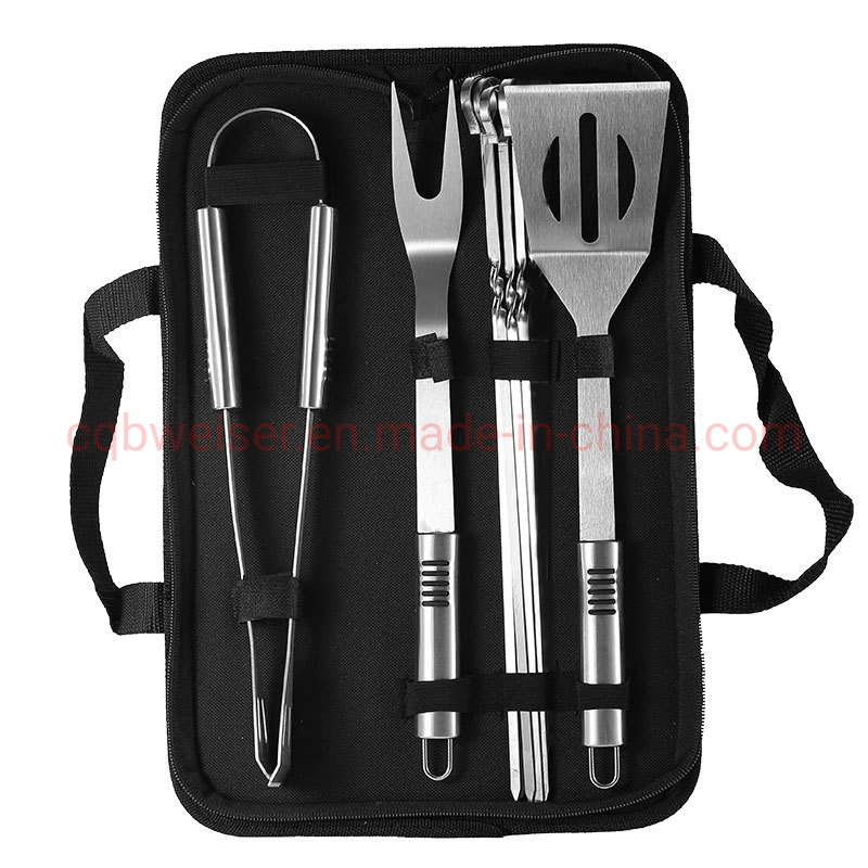 2022 Neue Outdoor Edelstahl BBQ Tools Kombination BBQ Set