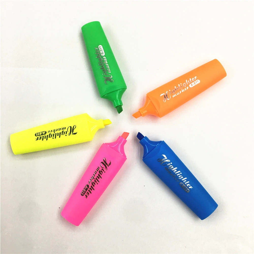 Surligneur marqueur fluorescent pour fournitures de bureau d'école