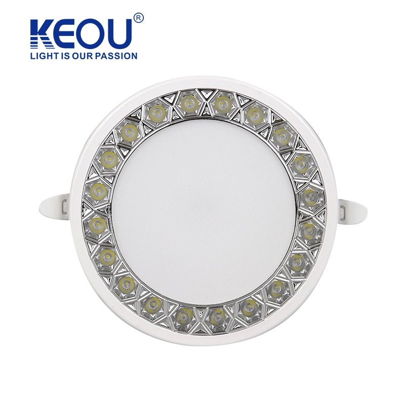 Venta caliente orificios abiertos 24W Downlight Plata Electroplated luz integrada Antirreflejos luz tenue para el hogar