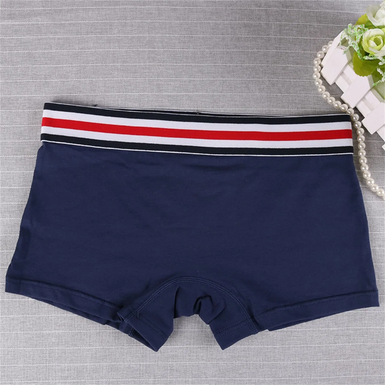 OEM Manufacturer Elastic Waistband Solid Color Women Boyshorts Underwear