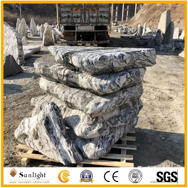 Natural Landscape Sea Wave Stone Rock for Back/Front Yard, Garden and Fountains