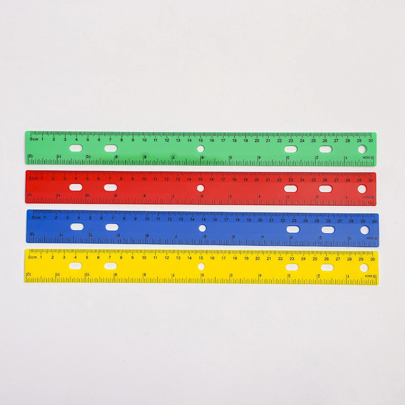 Manufacturer Supplies 30cm Color Plastic Ruler for Student Stationery