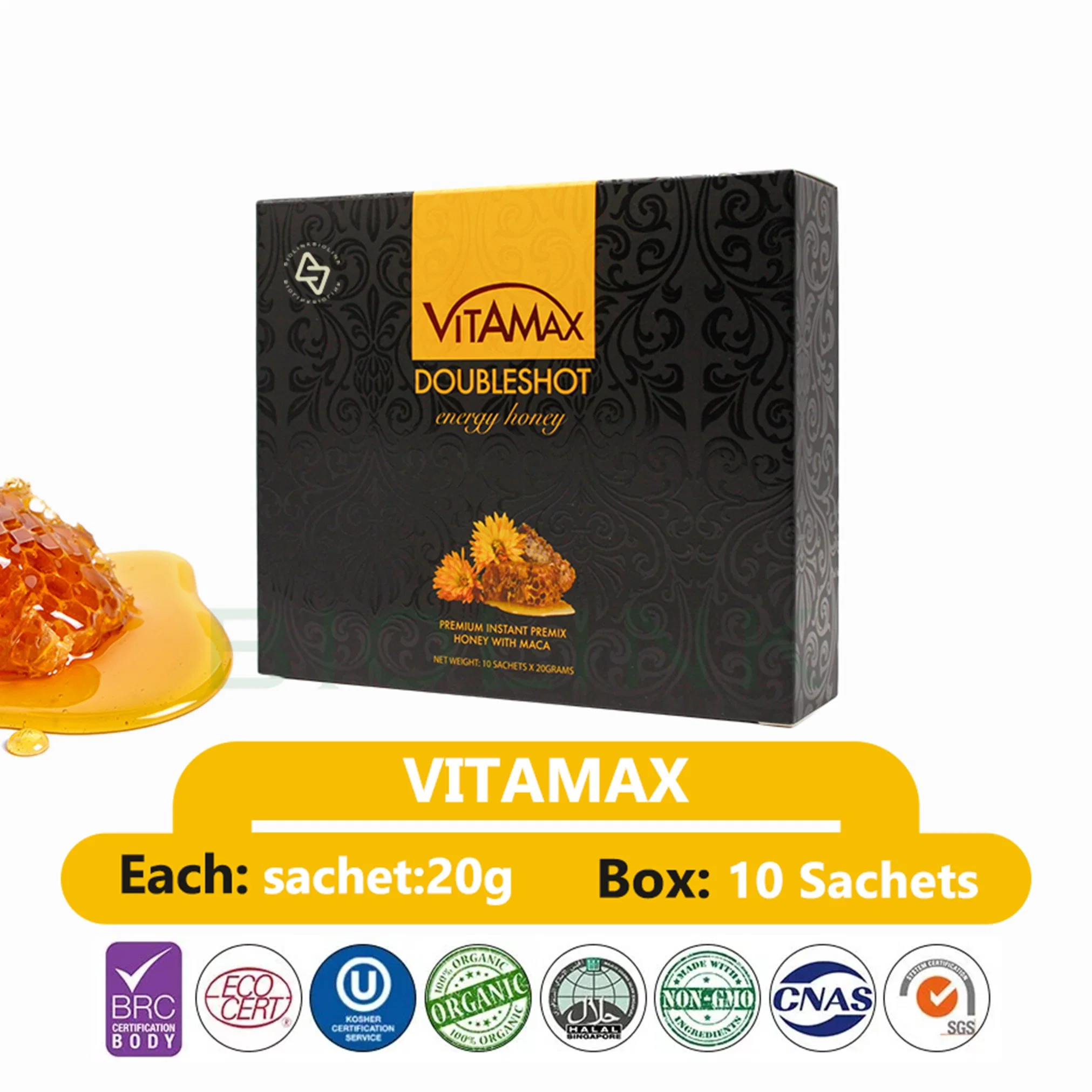 Bee Hive Professional Supplier Vitamax Honey Ideal Solution for Men Sexual 10 Sachets-20g