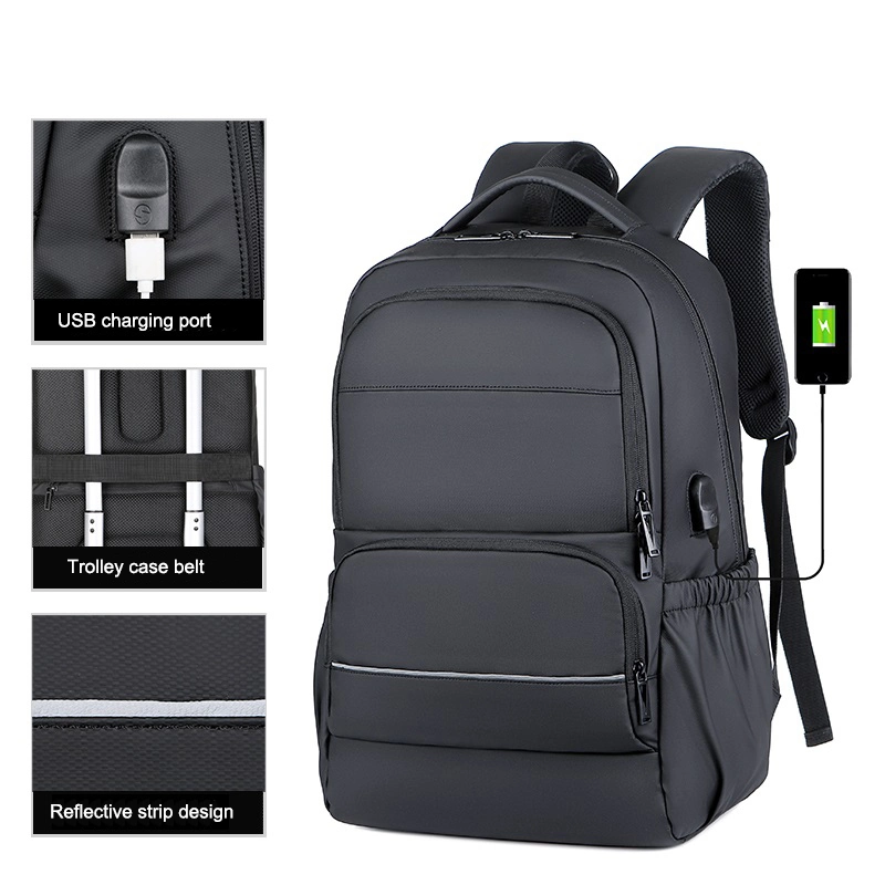 Sac d'ordinateur d'affaires pour hommes avec port USB, sacs d'école pour collège, sacs à dos de voyage pour ordinateur portable