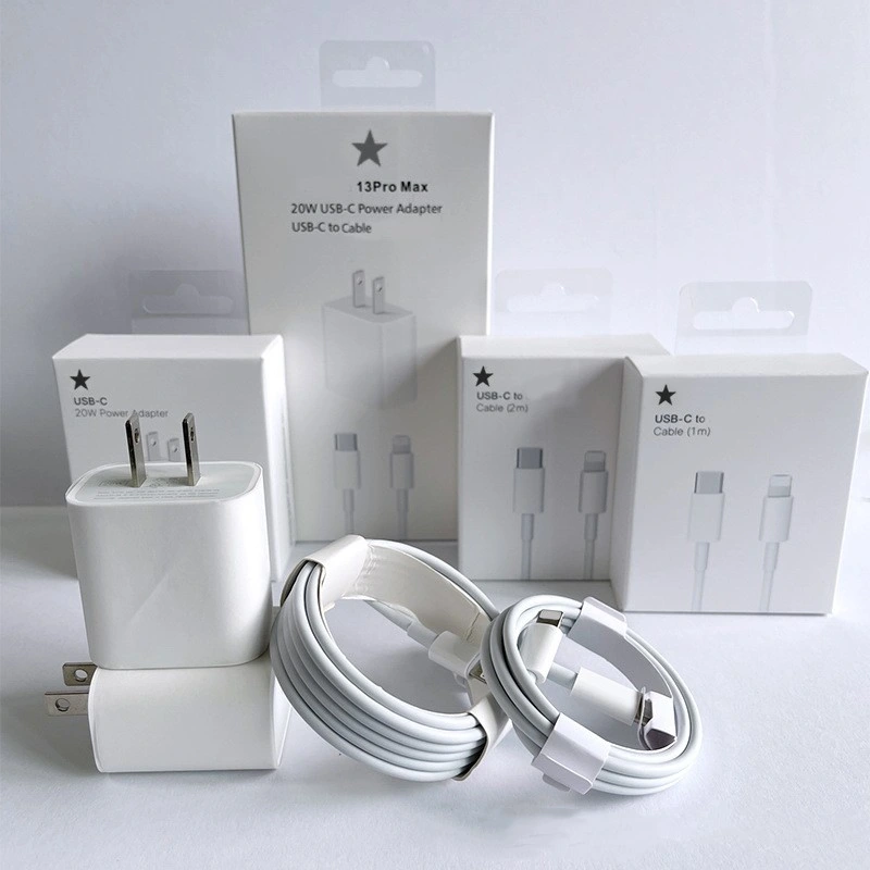 20W Pd USB-C Power Adapter USB-C to Cable Charger Set for iPhone