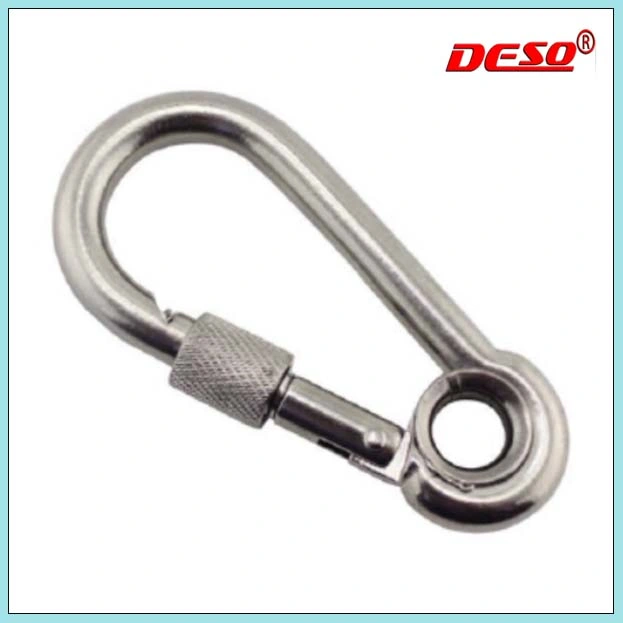 Spring Carabiner Steel Screw Snap Hook with Eye DIN5299 E