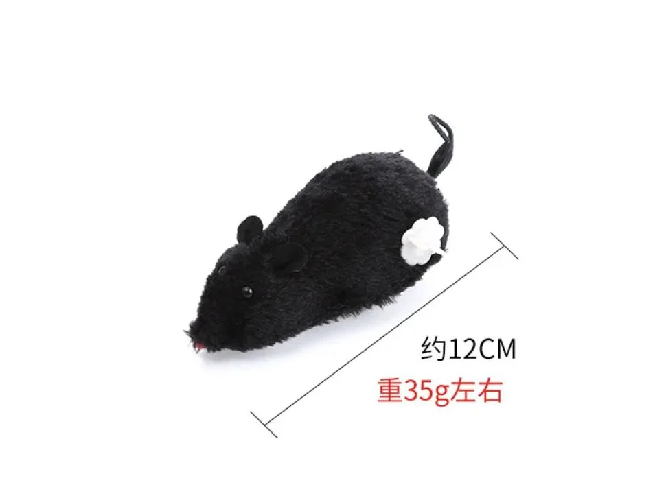 Hot Selling Plush Clockwork Wind up Toy Interactive Fun Cat Toy Mouse