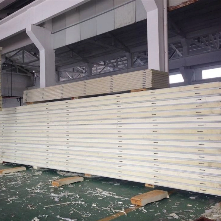 Construction Material Rock Wool Insulated Sandwich Panels Used on Internal and External Wall