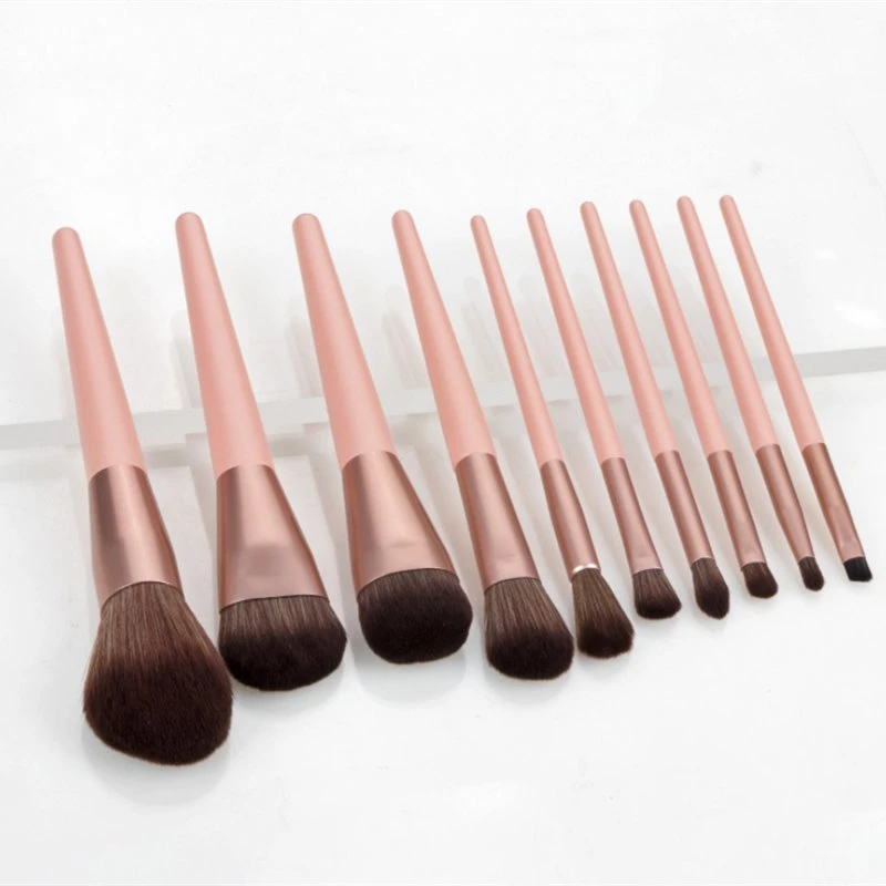 Premium Cosmetic Brush Set Private Label Professional Pink Wooden Handle Makeup Brushes for Daily Makeup