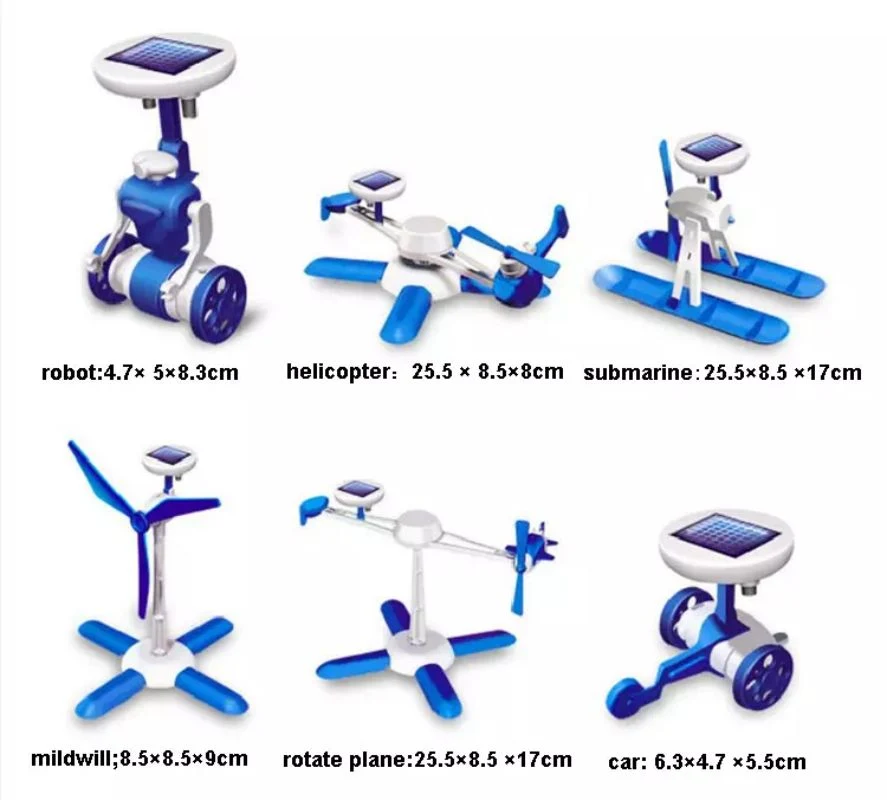 New Multifunction 6-in-1 DIY Educational Solar Kit Stem Robots Toy for Kids