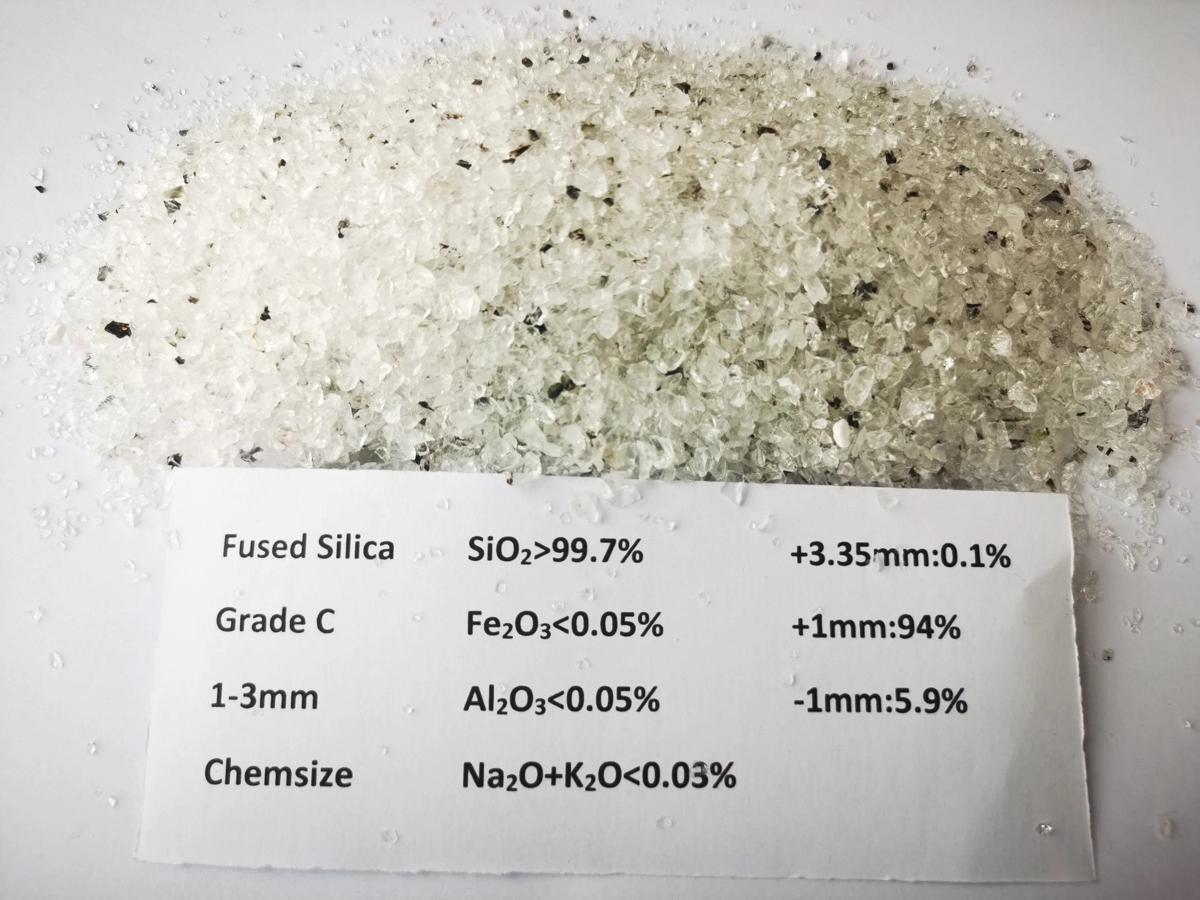 Sílica fundida de baixo preço, grau C, para forno de isolamento Refrfracotry Forro