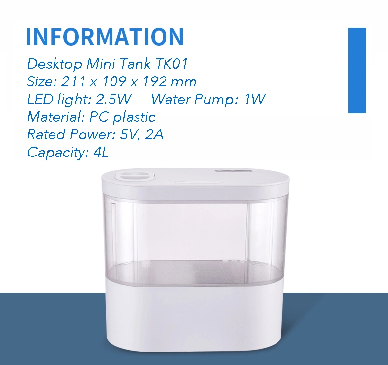 Aquarium Fish Tank with Bottom Filter for Office Tables