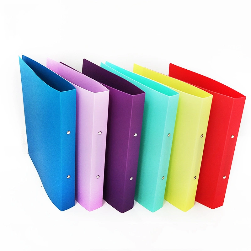 A4 Plastic 2 Hole Ring Binder File Folder with Inner Pocket