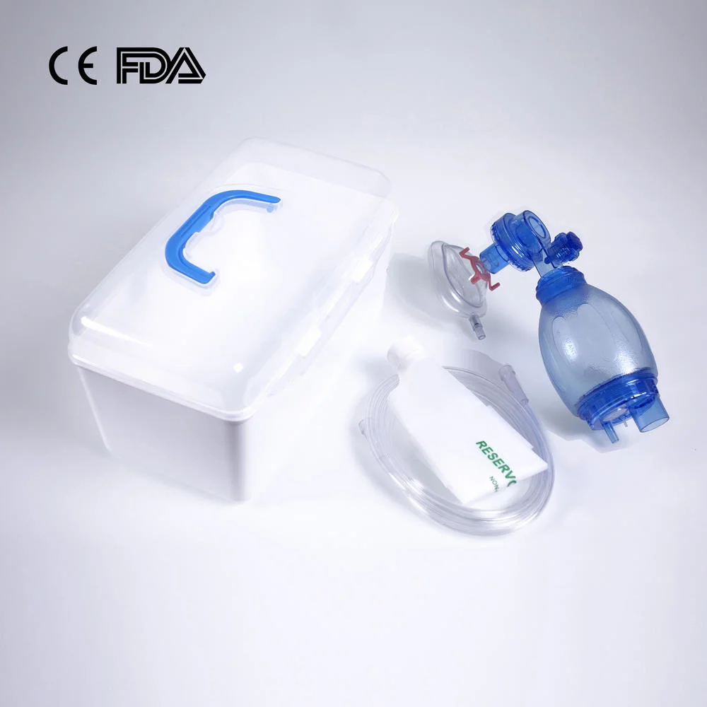 Disposable PVC Ambu Bag Manual Resuscitator Kit with Reservoir Bag and Oxygen Mask for Emergency Rescue for Infant Size