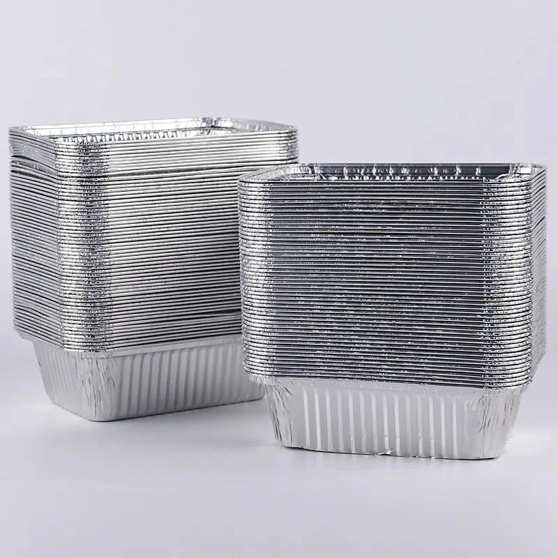 Food Grade Square E Verpackung und Lieferung Lunchbox Lagerung Schalen mit Aluminiumfolie Schalen mit Deckel Lebensmittelverpackung Folie Container