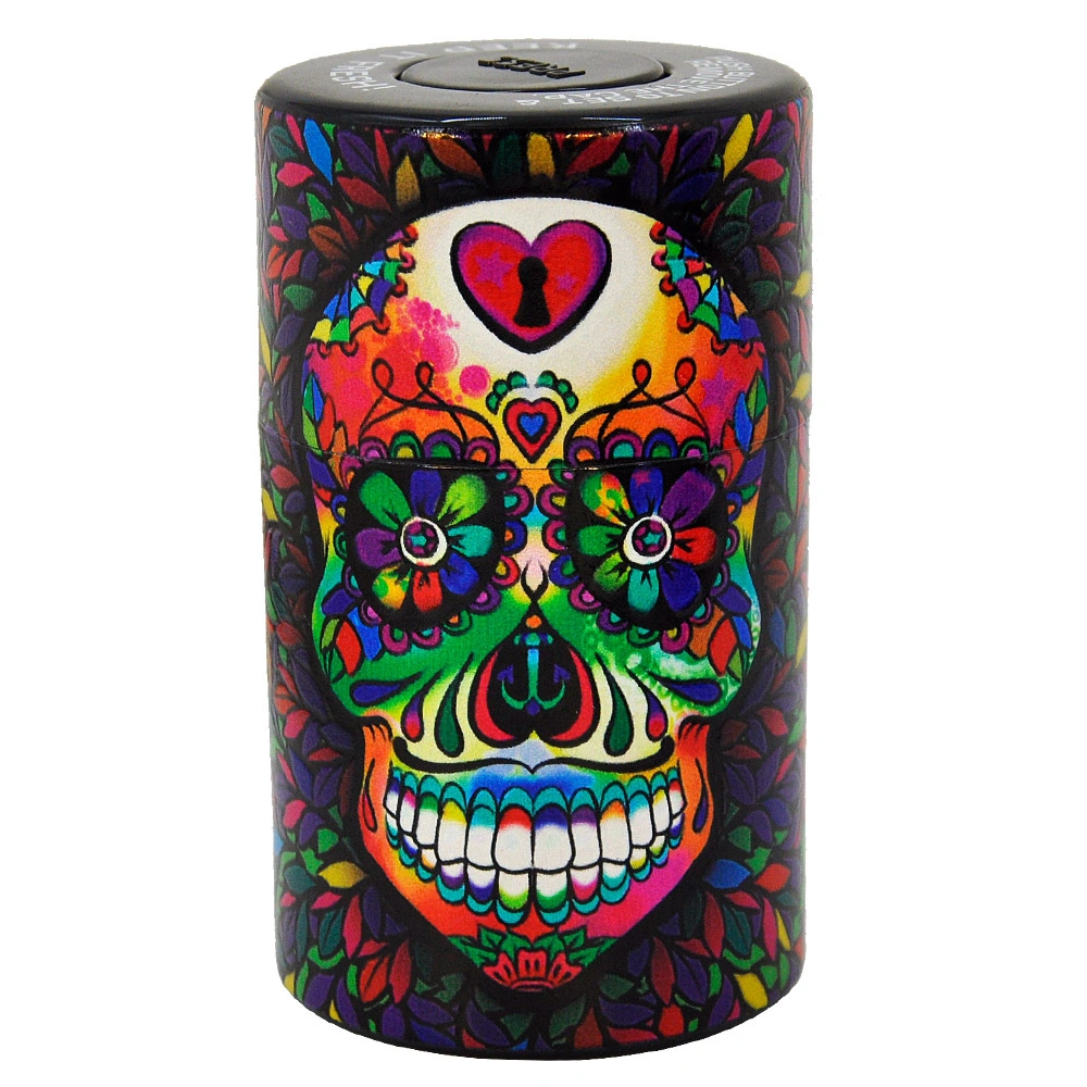 2021 New Arrivel Jl-035y Skull Plastic Glow Jar Storage Herb Grinder Stash Container Herb Storage Jar