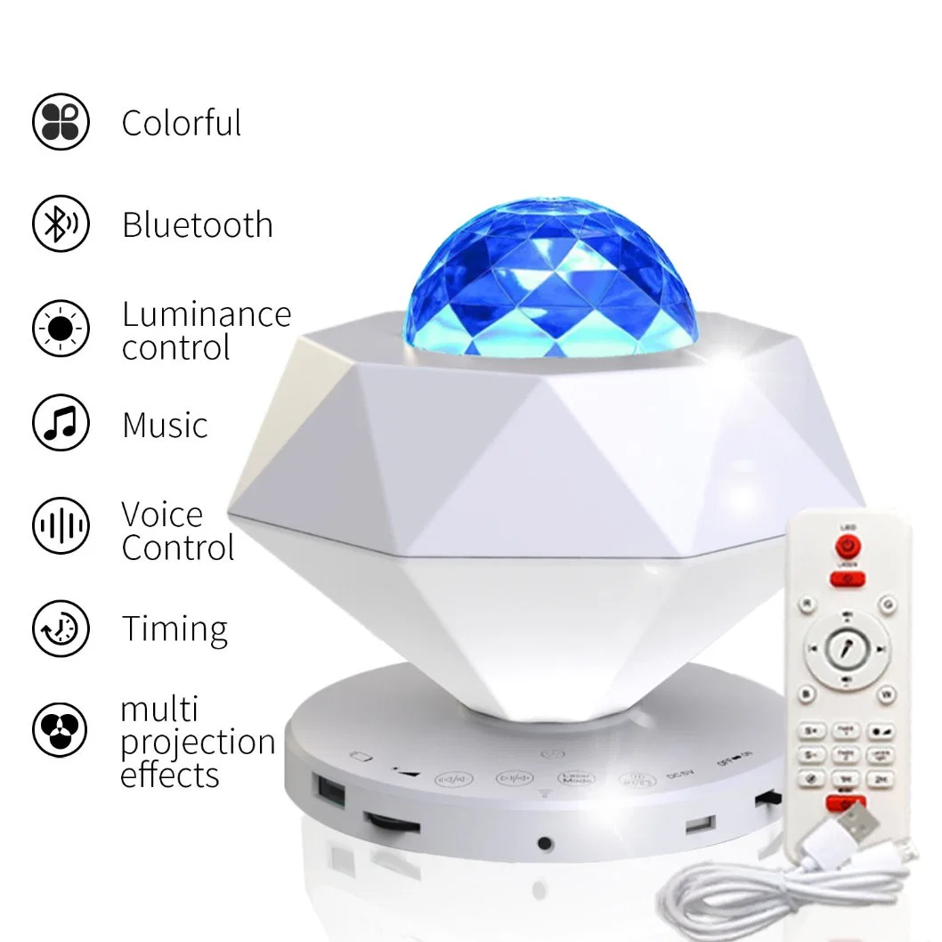 O LED Bluetooth Galaxy Projetor Laser Luz noturna com música