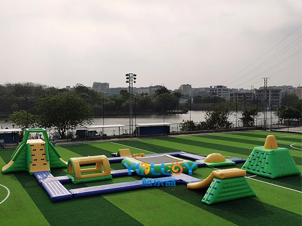 Parque acuático acuático acuático portátil e inflable comercial para el lago