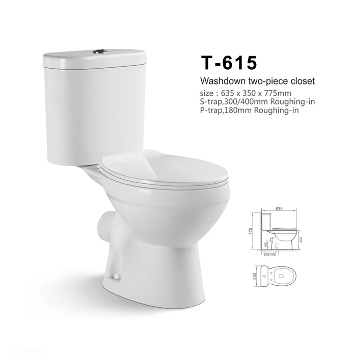 Hot Sell Israel Market Bathroom P-Trap Washdown One Piece Toilet /Rimless Flush Wall Hung Toilet