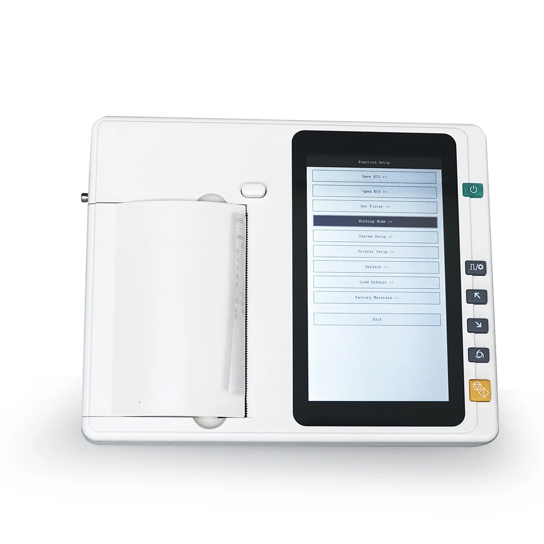 CE &amp; ISO13485 fino - Procesado 6 derivaciones Medical monitor de ECG Portátil fácil con el software de Hospital