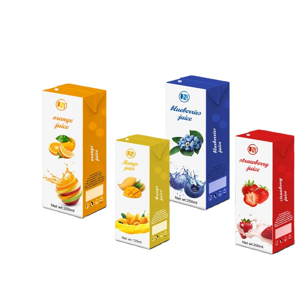 Aseptic Square Juice Milk Brick Carton Package 200ml Wholesale/Supplier Light Proof Anti-Tear Beverage Packaging Carton